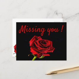 Vermisste rote Rose Postkarte