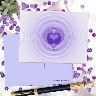 Vermisste Sie Double Lila Heart Spirale Art Postkarte