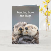 Vermisste Sie Liebe Hugs Niedlich Otters Karte (Gelbe Blume)