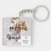 Vermisste Sie moderne Puzzle-Familie Haustier Foto Schlüsselanhänger (Rückseite)