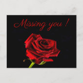 Vermisste Sie romantische rote Rose Foto personali Postkarte (Vorderseite)