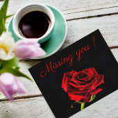 Vermisste Sie romantische rote Rose Foto personali Postkarte