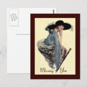 Vermisste Sie Zwanziger Glamour Postkarte (Vorne/Hinten)