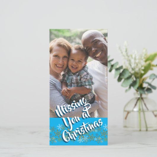 Vermisste Weihnachts-Fotokarte Feiertagskarte (Stehend Vorderseite)