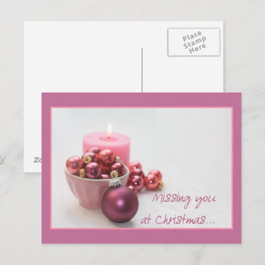 vermisste Weihnachtskarte Feiertagspostkarte (Vorne/Hinten)