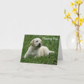 Vermisste Yellow Labrador Retriever Puppy Card Karte (Gelbe Blume)