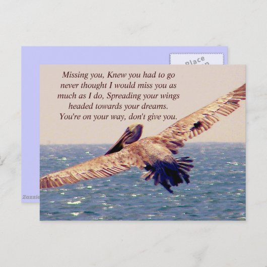 Vermissten Postkarte (Vorne/Hinten)