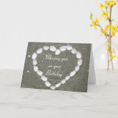 Vermissten Sie sich am Geburtstag von Seashell Karte (Gelbe Blume)