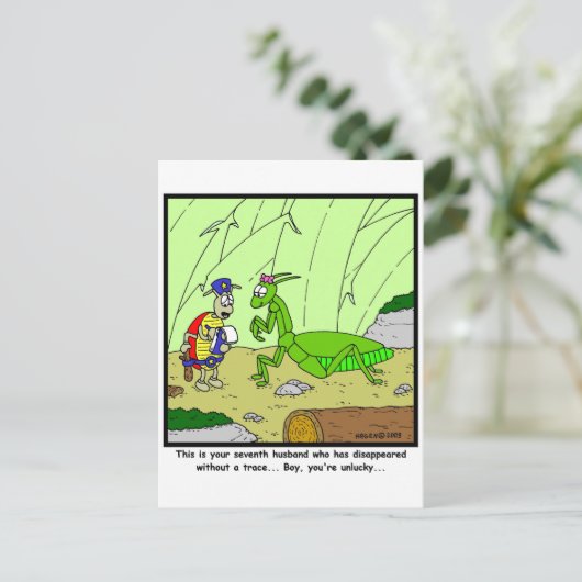 Vermisster Ehemann Postkarte (Stehend Vorderseite)