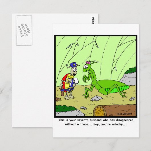 Vermisster Ehemann Postkarte (Vorne/Hinten)