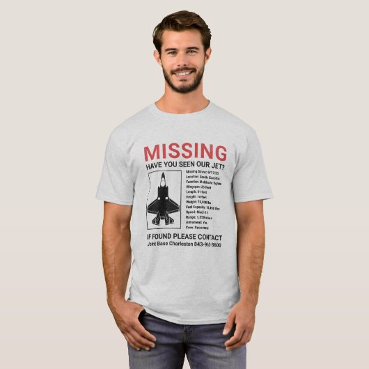Vermisster F-35-Jet-T - Shirt (Vorne ganz)