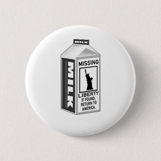 Vermisster Freiheits-Milch-Karton Button (Vorderseite)