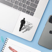 Vermisster Mann Frau Silhouette Aufkleber (Laptop mit iPhone)