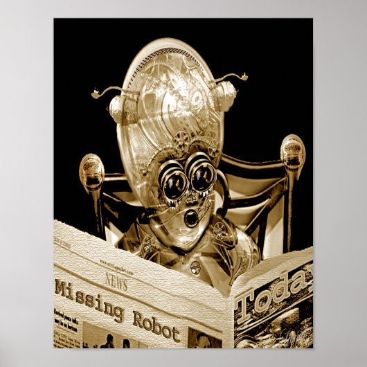 Vermisster Roboter (Druck) Poster (Vorne)