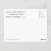 "Vermisstes du", Wassertropfen auf Bananenblättern Postkarte (Rückseite)