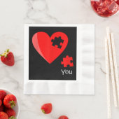 Vermisstes Herzstück Puzzles Valetines Shirt Gif Serviette (Beispiel)