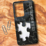 Vermisstes Jigsaw Puzzle Piece Foto nach Maß Samsung Galaxy Hülle<br><div class="desc">Mein Foto hebt das vermisste Puzzleteil des Single in einem Teil eines schwarzen Puzzles hervor. Personalisieren Sie den Text, entfernen Sie den Text oder bearbeiten Sie ihn mithilfe des Entwurfstools, um einen von Ihnen bevorzugten Schriftart auszuwählen. Sie können dieses Design auch auf andere Hüllen der Telefonmarke oder auf eines der...</div>