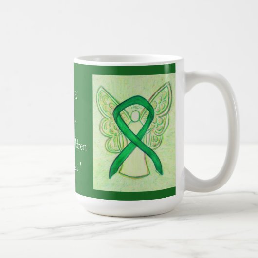 Vermisstes Kinderbewusstsein Ribbon Engel Custom T Kaffeetasse (Rechts)