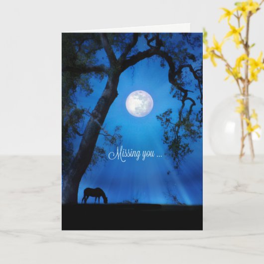 Vermisstes Pferd auf Mondlichtkarte Karte (Gelbe Blume)