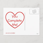 Vermisstes Piece Valentine Herz Postkarte (Rückseite)