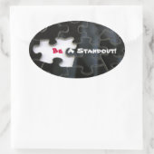 Vermisstes Puzzleteil Ovaler Aufkleber (Tasche)