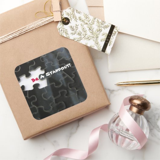 Vermisstes Puzzleteil Quadratischer Aufkleber (Schenken)