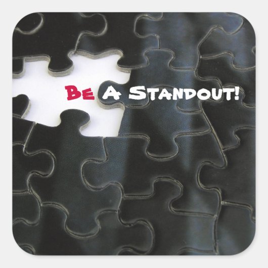 Vermisstes Puzzleteil Quadratischer Aufkleber (Vorderseite)
