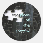 Vermisstes Puzzleteil Runder Aufkleber (Vorderseite)