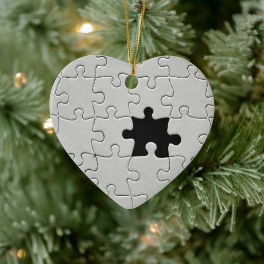 Vermisstes Puzzleteil Schwarz und Weiß Keramik Ornament (Baum)