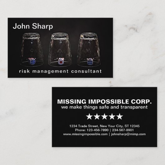 Vermisstes Risikomanagement - lustiger Brauch Visitenkarte (Vorne/Hinten)