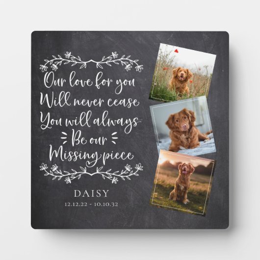 Vermisstes Stück Fotocollage Pet Memorial Fotoplatte (Vorderseite)