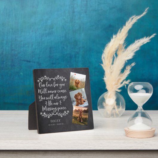 Vermisstes Stück Fotocollage Pet Memorial Fotoplatte (InSitu)