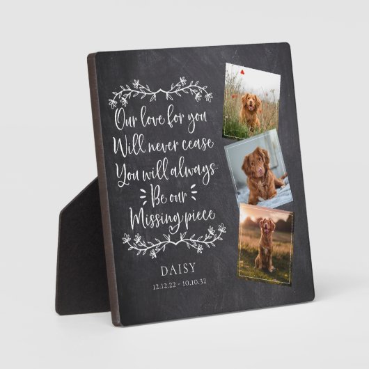 Vermisstes Stück Fotocollage Pet Memorial Fotoplatte (Vorderseite)