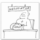 Vermittlung und Verhandlungen durch einen Boxer mi Aufkleber (Vorderseite)