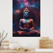 Vermittlung von Buddha mit Mandala Poster (Küche)