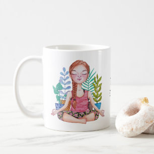 Vermittlung von Mädchen mit Pflanze Kaffeetasse