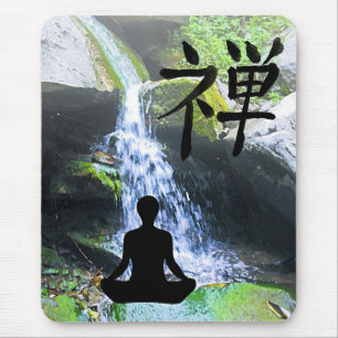 Vermittlung von Silhouette durch Wasserfall Mousepad