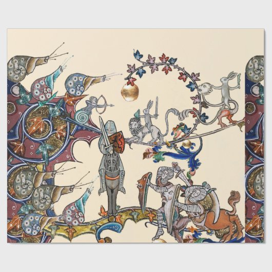 VERMITTLUNGSKRIEG, KNIGHTS, GIANT SNAILS GESCHENKPAPIER (Flach)