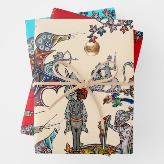 VERMITTLUNGSKRIEG, KNIGHTS, GIANT SNAILS GESCHENKPAPIER SET (Beispiel)