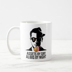 Vermögen von Day Alibis by Night True Crime Fun Kaffeetasse
