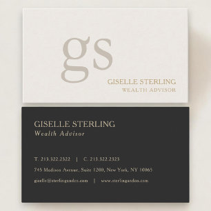 Vermögensberater Monogram Professional Visitenkarte