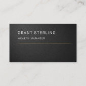Vermögensverwalter Black Professional  Visitenkarte (Vorderseite)