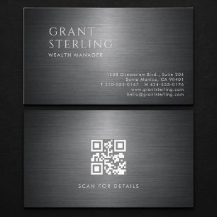 Vermögensverwalter Metallic QR Code Visitenkarte
