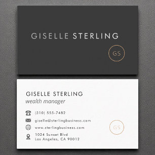 Vermögensverwalter Minimalistisch Luxus Black Visitenkarte
