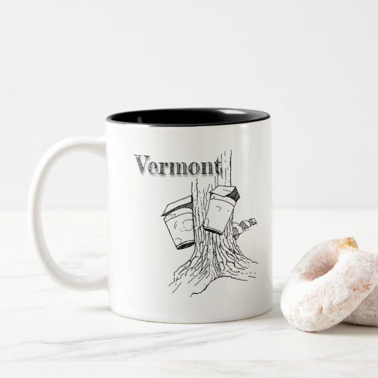 Vermont-Ahornbäume Zweifarbige Tasse (Mit Donut)