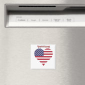 Vermont American Flag Heart Magnet (In Situ (Geschirrspüler))