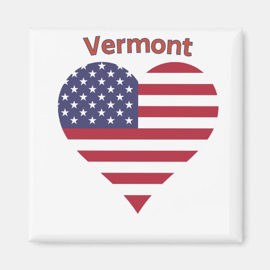 Vermont American Flag Heart Magnet (Vorne)