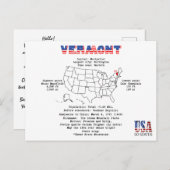 Vermont American Staat auf einer Karte und nützlic (Vorne/Hinten)
