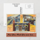 Vermont, Arcadia Restaurant, Burlington Postkarte (Vorne/Hinten)