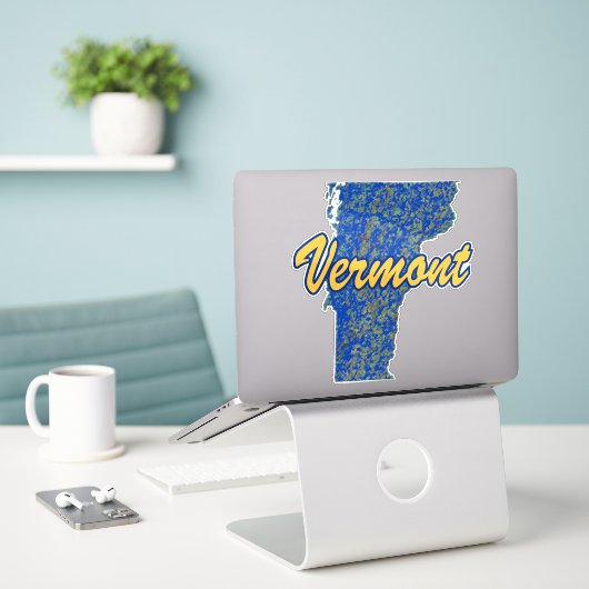 Vermont Aufkleber (Laptop auf Schreibtisch)